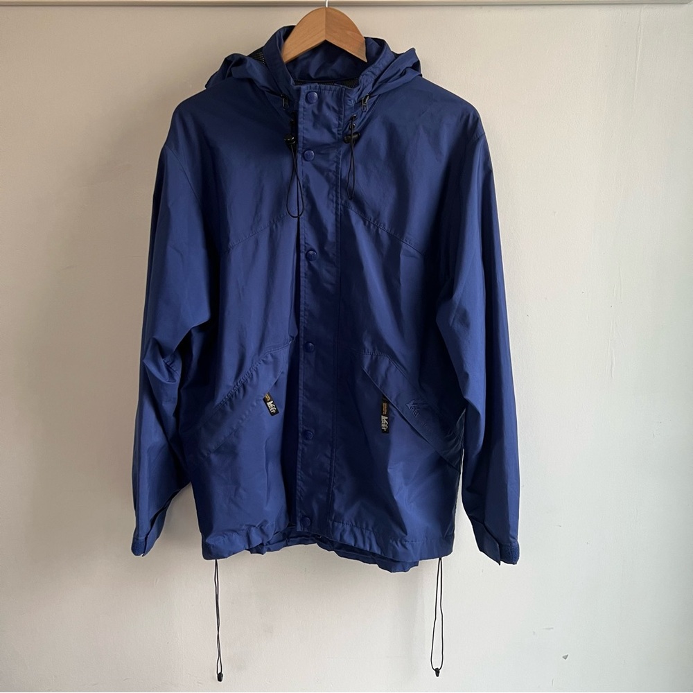 REI Men's Blue Windbreaker with Hood